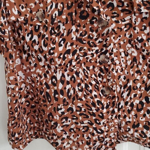 Animal Print Button Down Top - Picture 3 of 6